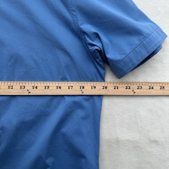 Bugatchi Shirt Mens M Blue Ooohcotton 8 Way Stretch Business Casual Button Down - Picture 6 of 8